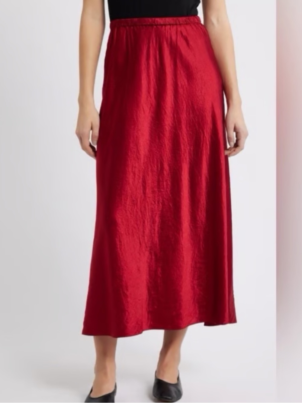 NWT Eileen Fisher Bias Skirt In Ruby Sz XL | Eileen Fisher Satin Slip Skirt -